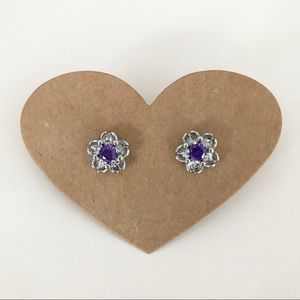 ⭐️4/$10⭐️ Colorful Cubic Zirconia Flower Earrings